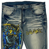 Savage Unbranded Hip Hop Jeans - 36W 31L Grey Cotton