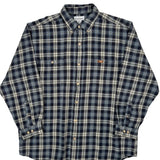 Carhartt Checked Flannel Shirt - XL Blue Cotton