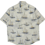 Nautica Short Sleeve Shirt - Large Blue Cotton