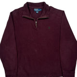 Polo By Ralph Lauren 1/4 Zip - Large Burgundy Cotton
