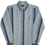 Ralph Lauren Striped Shirt - Small Blue Cotton