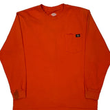 Dickies Long Sleeve T-Shirt - XL Orange Cotton