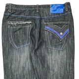 Raw Blue Jeans - 38W 34L Gray Cotton