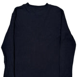Southpole Waffle Knit Long Sleeve T-Shirt - Medium Navy Cotton