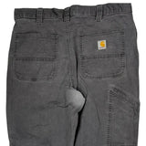 Relaxed Fit Carhartt Double Knee Carpenter Trousers - 35W 30L Grey Cotton