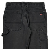 Dickies Carpenter Trousers - 30W 32L Black Cotton