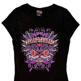 Las Vegas Harley Davidson Graphic T-Shirt - Small Purple Cotton