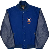 Lake Zurich Flames Rennoc Football Varsity Jacket - Medium Blue Wool Blend