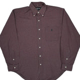 Ralph Lauren Checked Shirt - Medium Burgundy Cotton