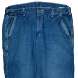 Dungaree Fit Carhartt Double Knee Carpenter Pants - 36W 32L Blue Cotton