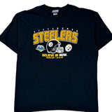 Made In USA Reebok Nfl T-Shirt - Large Black Cotton