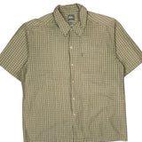 Quiksilver Checked Short Sleeve Shirt - XL Beige Cotton