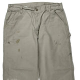Carhartt Double Knee Carpenter Trousers - 36W 30L Beige Cotton