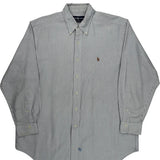Ralph Lauren Striped Shirt - Large Blue Cotton