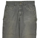 Carhartt Double Knee Carpenter Pants - 34W 31L Gray Cotton