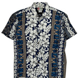 The Hawaiian Original Floral Hawaiian Shirt - Large Blue Cotton