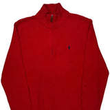 Polo By Ralph Lauren 1/4 Zip - Large Red Cotton