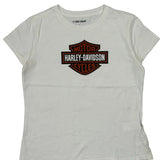 Motorcycles Harley Davidson Graphic T-Shirt - Small White Cotton