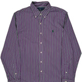 Ralph Lauren Striped Shirt - Large Purple Cotton