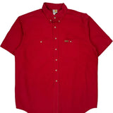 Double Pocket Carhartt Short Sleeve Shirt - Large Red Cotton