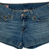 True Religion Mini Denim Shorts - 33W US 6 Blue Denim