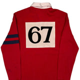 Polo By Ralph Lauren Rugby Shirt - Medium Red Cotton