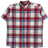 Tommy Hilfiger Checked Short Sleeve Shirt - XL Blue Cotton