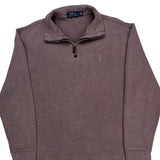 Polo By Ralph Lauren 1/4 Zip - Large Brown Cotton