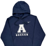 Nike College Hoodie - Large Navy Cotton