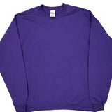 Hanes Blank Sweatshirt - Large Purple Cotton