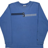 Adidas Striped Long Sleeve T-Shirt - Large Blue Cotton