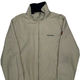 Tommy Hilfiger Spellout Harrington Jacket - Large Beige Polyester