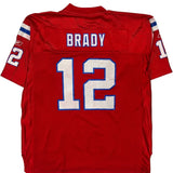 New England Patriots Reebok #12 Brady Football Jersey - XL Red Polyester