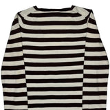 Lacoste Striped Sweater - Small Black & White Cotton