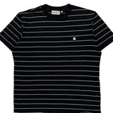 Carhartt Striped T-Shirt - Large Black Cotton