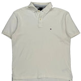 Tommy Hilfiger Polo Shirt - Large White Cotton