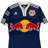 New York Red Bulls 2009-10 Adidas Away Football Shirt - Small Yellow Polyester