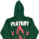 Playboy Graphic Hoodie - Small Green Cotton