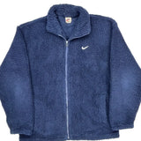 Made In USA Nike Fleece Jacket - Large Blue Polyester