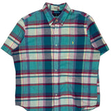 Authentic Indian Madras Ralph Lauren Checked Short Sleeve Shirt - XL Multicoloured Cotton