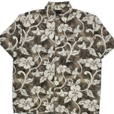 Extreme Gear Floral Hawaiian Shirt - Large Brown Polyester
