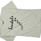 Jamaica Sandals Single Stitch T-Shirt - Large White Polyester Blend