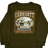 Age 5 Carhartt Graphic Long Sleeve T-Shirt - XS Green Cotton