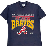 Single Stitch Atlanta Braves Hanes Mlb T-Shirt - Large Navy Cotton
