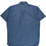 Tommy Hilfiger Striped Short Sleeve Shirt - Large Blue Cotton
