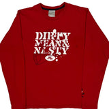 Football Nike Graphic Long Sleeve T-Shirt - Large Red Cotton