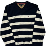 Tommy Hilfiger Striped Jumper - XL Navy Cotton