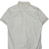 Lee Polka Dot Short Sleeve Shirt - Large White Cotton
