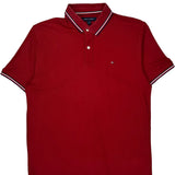 Tommy Hilfiger Polo Shirt - Large Red Cotton