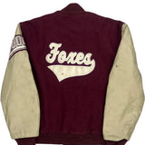 Foxes Neff College Varsity Jacket - Large Beige Leather